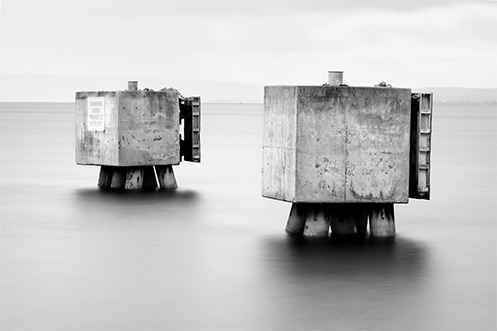 The Sorrento Bollards - Jim Worrall - Australia - seascape - black and white