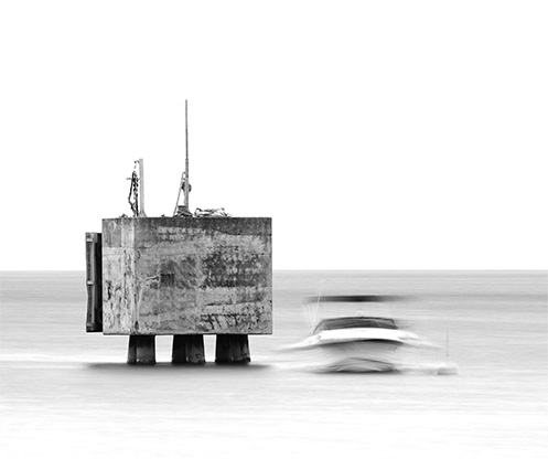 Bollard - Sorrento - Jim Worrall - seascape - Australia - black and white