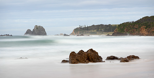Narooma beach - Glasshouse rocks - Jim Worrall - seascape - beach - Australia
