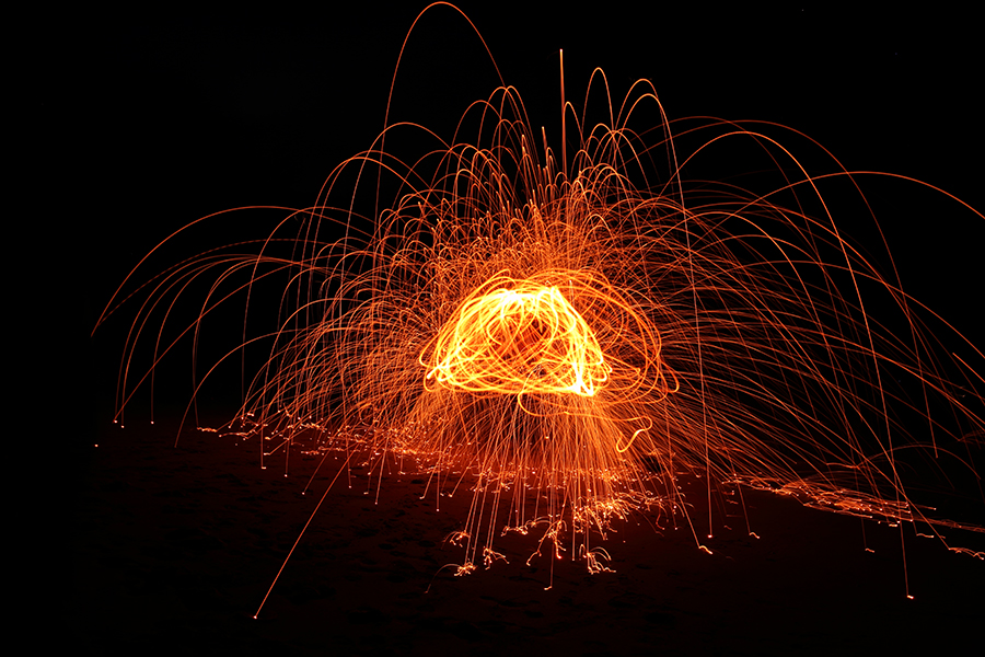 Flaming steel wool - Jim Worrall