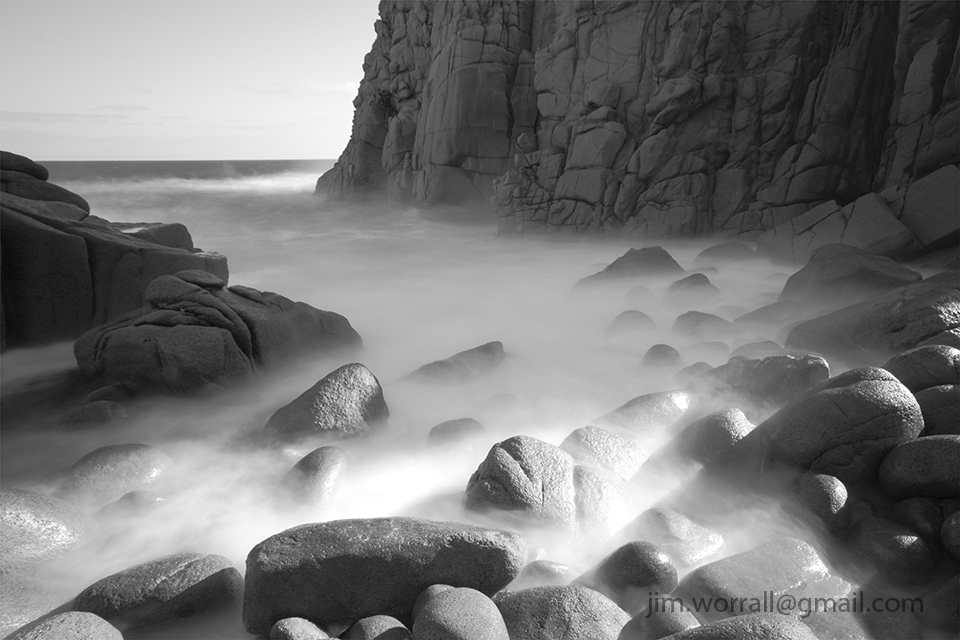 Phillip Island, long exposure, Jim Worrall, black and white