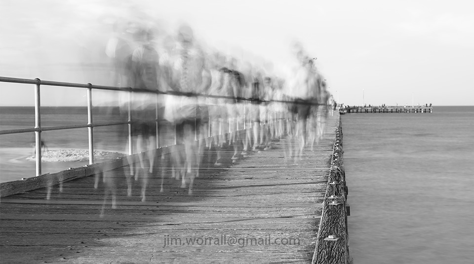 Jim Worrall, long exposure, mornington peninsula, black and white, Port Phillip Bay