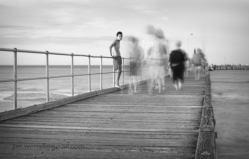 Jim Worrall, Mornington Peninsula, Port Phillip Bay, black and white