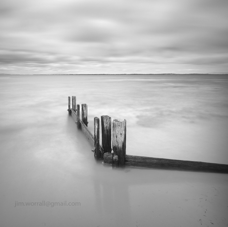 Jim Worrall, groyne, Western Port Bay, long exposure, black and white