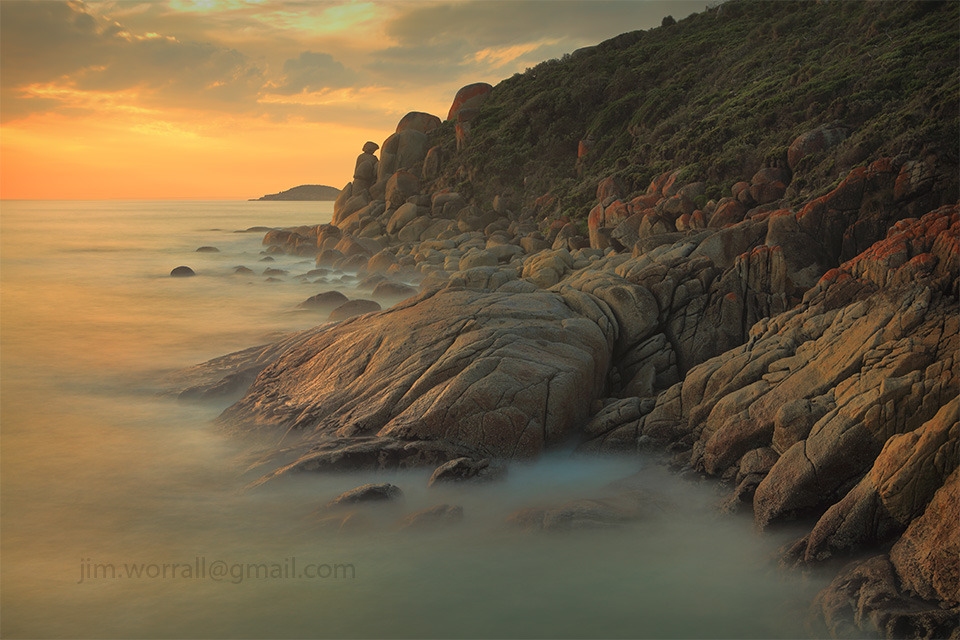 Jim Worrall, long exposure, bass coast, sunset