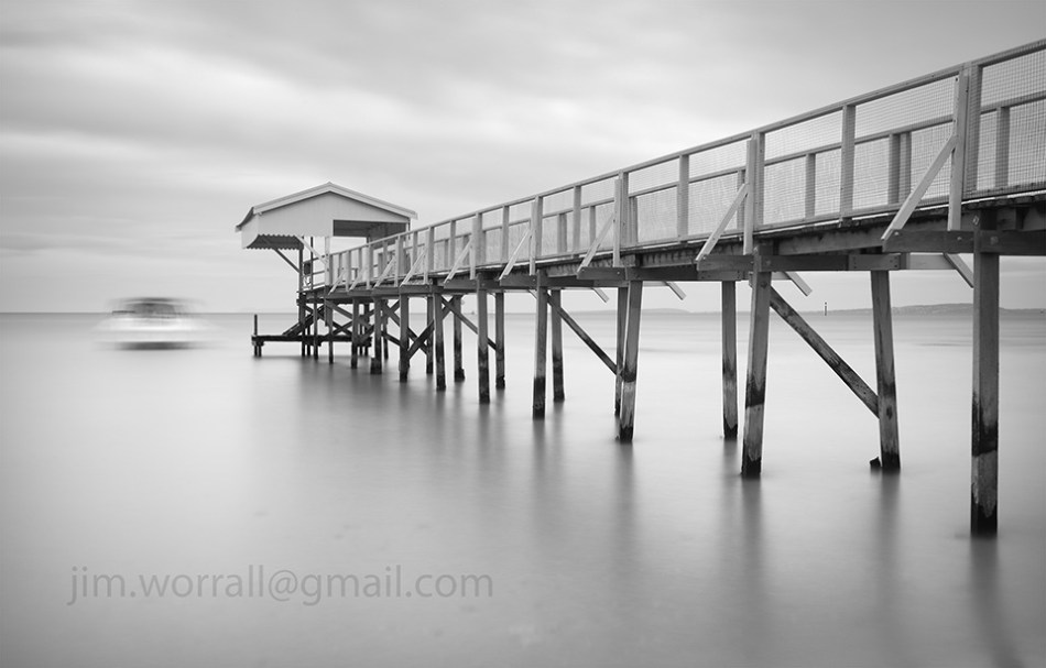 Jim Worrall, Mornington Peninsula, Port Phillip Bay, long exposure, seascape, jetty, black and white