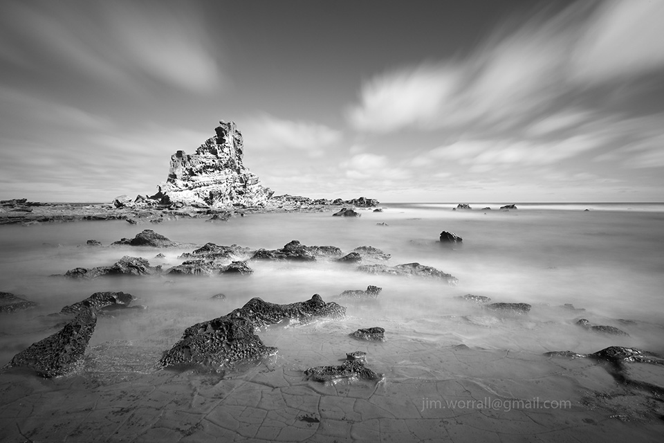 eagles nest, jim worrall, bass coast, inverloch, cape paterson, long exposure, black and white, seascape