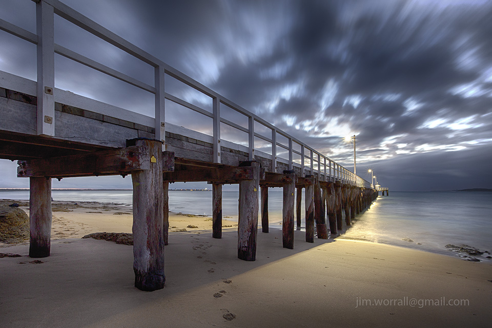Jim Worrall, jetty, beach, long exposure, Bellarine Peninsula, dawn, sunrise