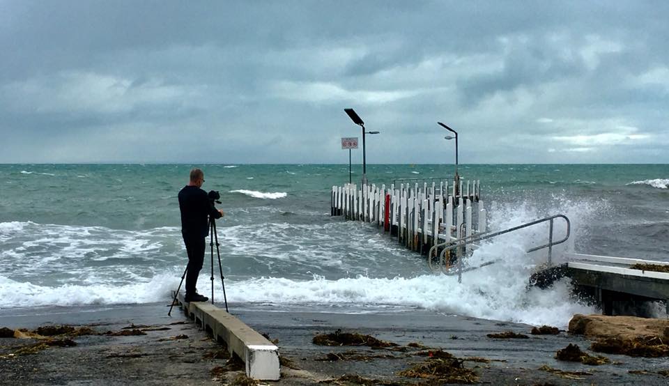 storm, port phillip bay, mornington peninsula, beach, jetty
