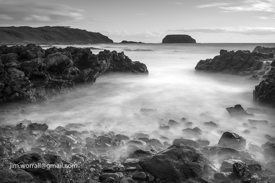 Jim Worrall, Cowrie Beach, The Nobbies, Phillip Island, long exposure, seascape